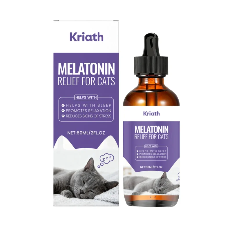 cat-melatonin-drops-60ml-kri-vjs38yus-1 Kriath Cat Melatonin Drops 60ml with dropper for supporting calm sleep and reducing stress