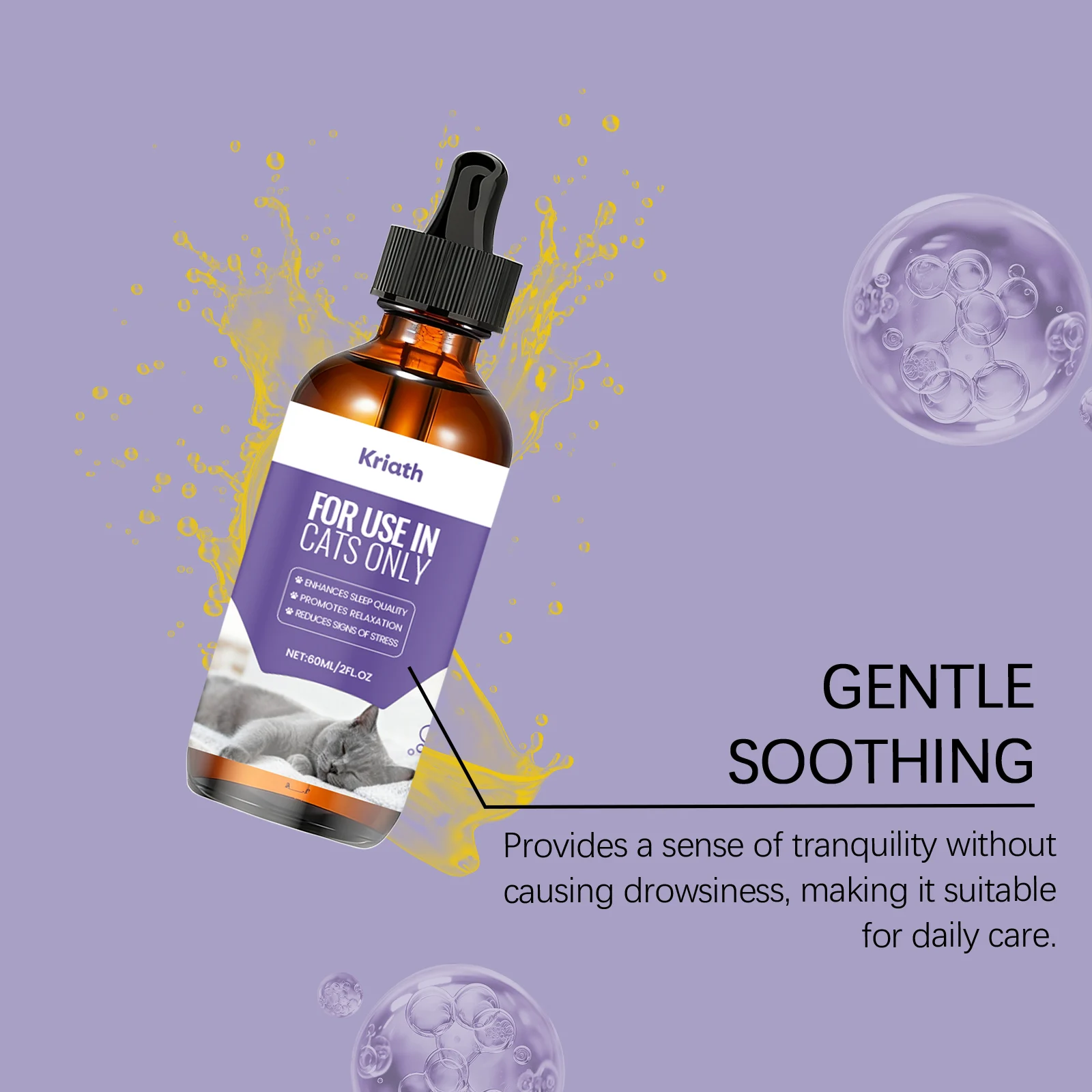 Cat Melatonin Drops 60ml for Sleep Support & Stress Relief with Valerian Root 7 cat melatonin drops 60ml kri vjs38yus desc 7